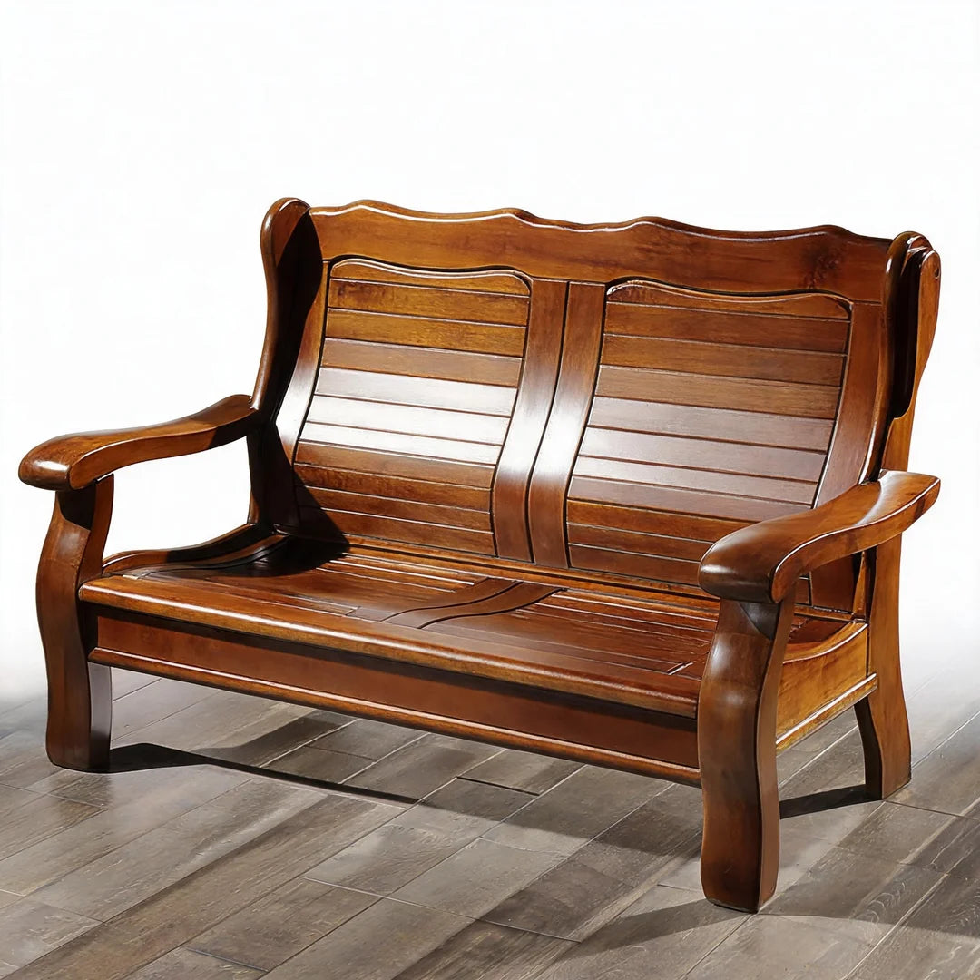 Chinese-Inspired Solid Camphor Wood Sofa Set – Armchair, Loveseat, 3-Seater & Tea Table