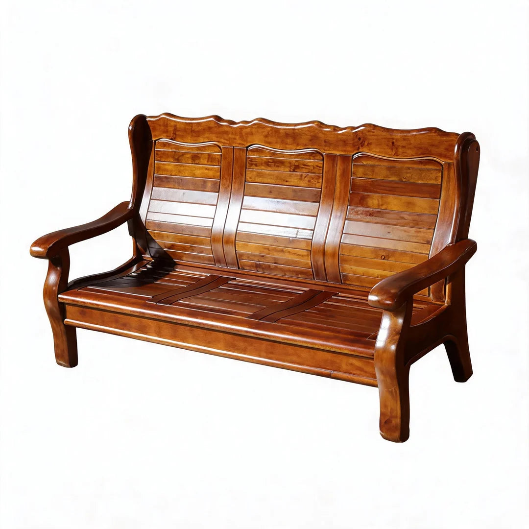 Chinese-Inspired Solid Camphor Wood Sofa Set – Armchair, Loveseat, 3-Seater & Tea Table