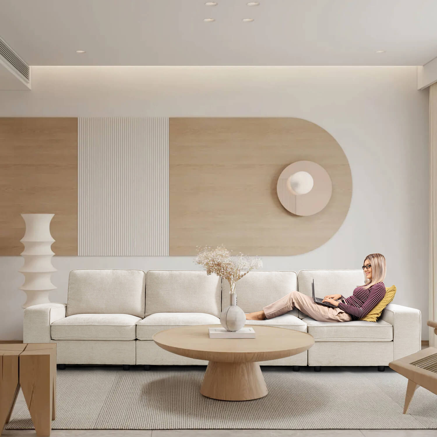 Modular Sectional Sofa for Living Room with Storage