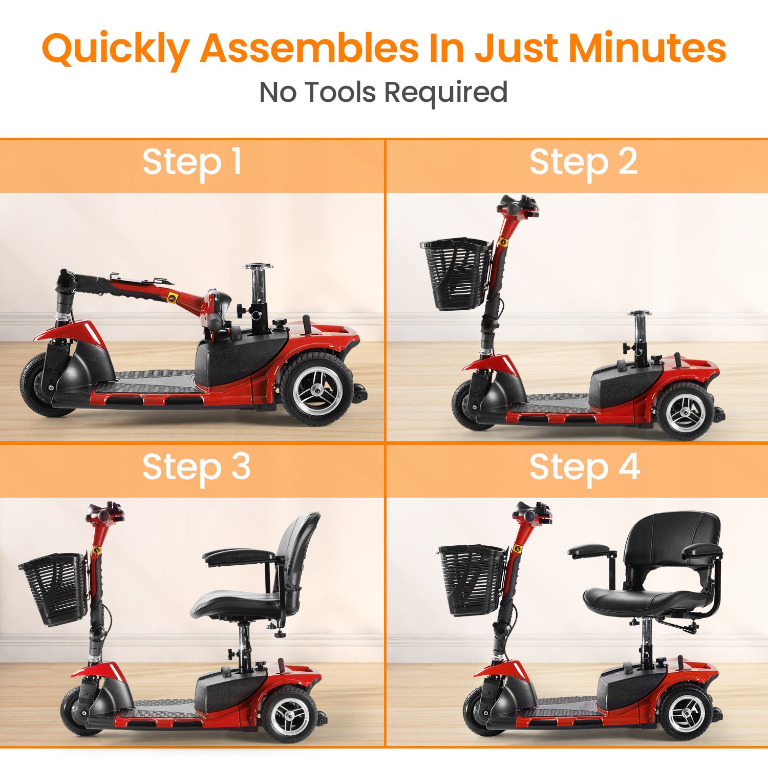 THLAND Mobility Scooter - Portable Folding Electric Mobility Scooter Ideal for Seniors, Adults, Handicapped, and Elderly Travelers. Comes with Battery, Charger, and Basket Included,blue