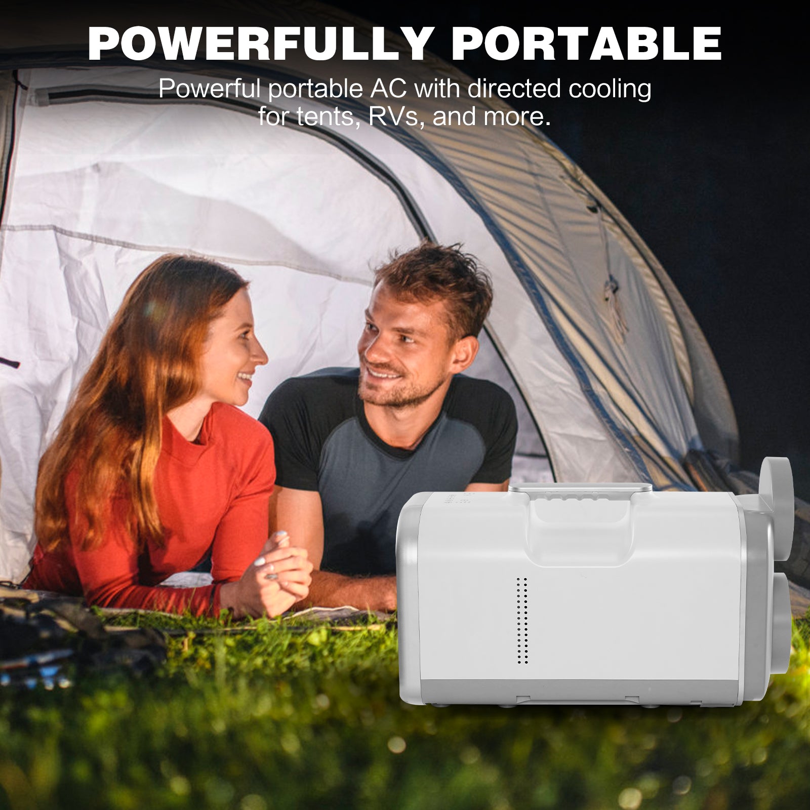 4400BTU Camping Air Conditioners,Portable Air Conditioners, 330W Ultra-Low Energy Consuming, Compact & Lightweight Outdoor AC Unit for Car, RV, Pets, Camp, BBQ, Remote Control & Touch Screen