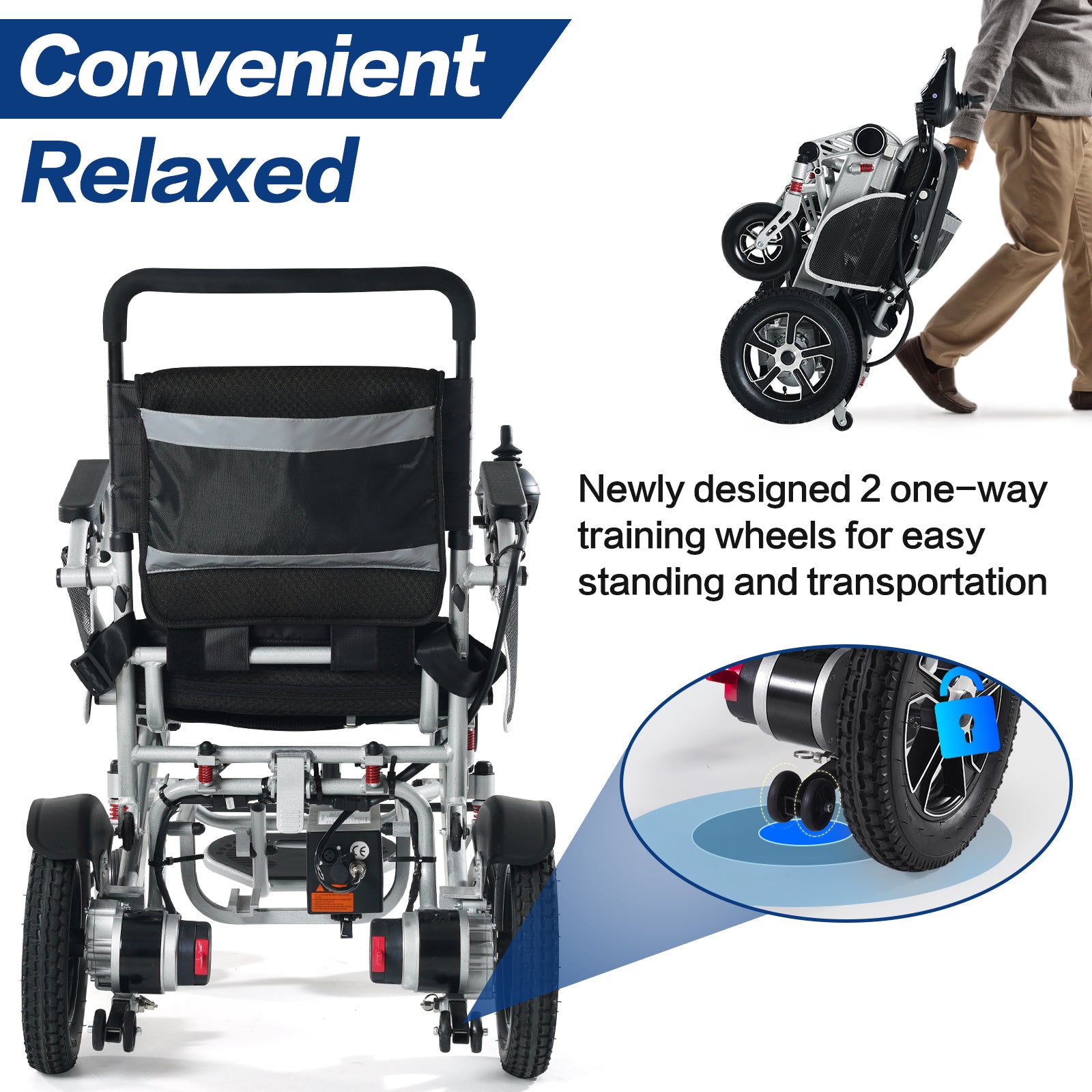 THLAND Wheelchair for Adults Lightweight Foldable, All Terrain Motorized Power Wheelchair for Seniors Portable, 15+ Miles Long Travel Range, Airline Approved