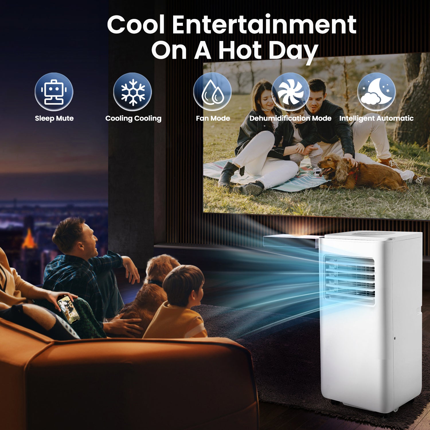 Portable Air Conditioners - Upgraded 12000 BTU Portable AC for Room up to 450 Sq. Ft, 5 in 1 AC Unit with 24H Timer, Smart Sleep Mode, Air Cooler for Bedroom Room Kitchen Camping (12000BTU)