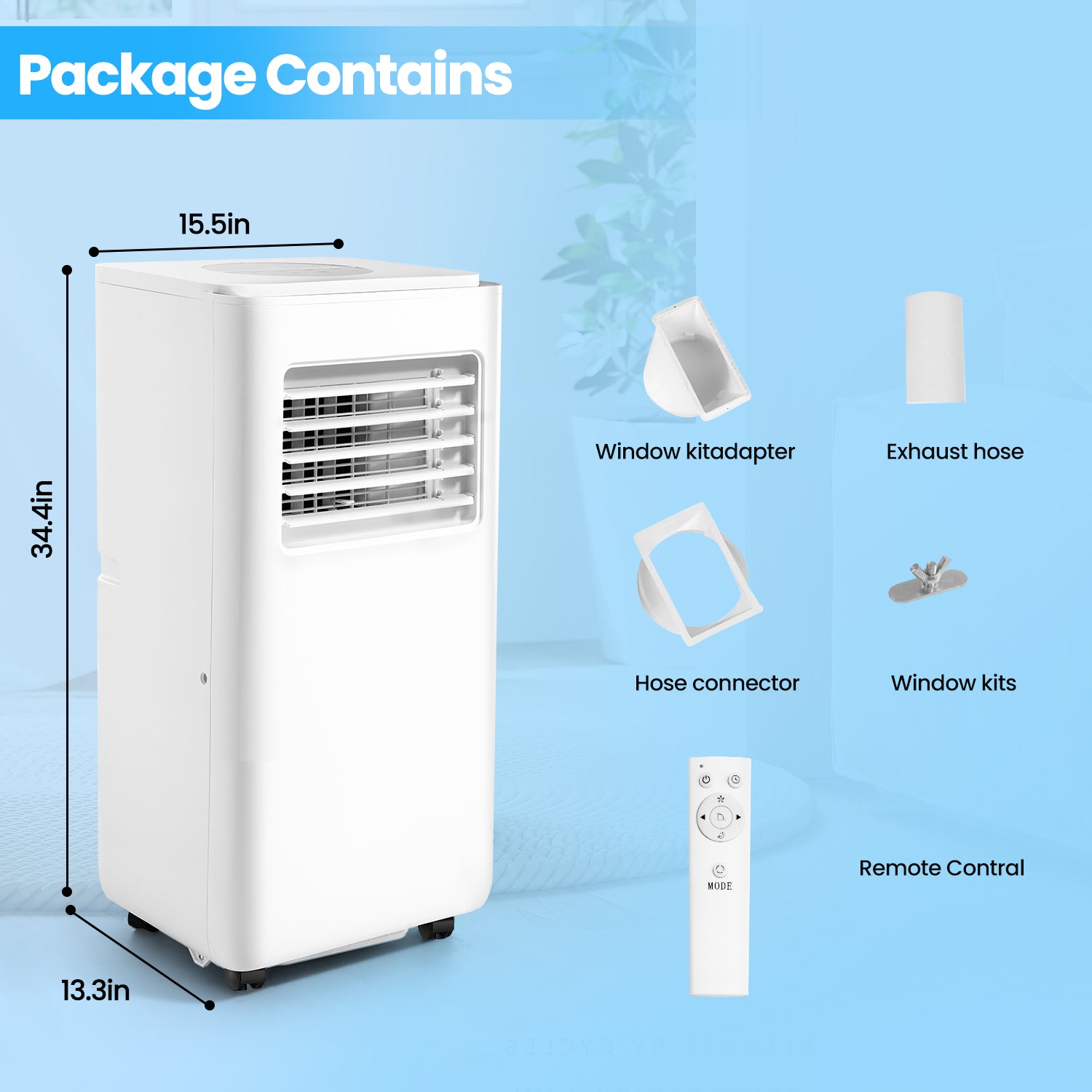 Portable Air Conditioners - Upgraded 12000 BTU Portable AC for Room up to 450 Sq. Ft, 5 in 1 AC Unit with 24H Timer, Smart Sleep Mode, Air Cooler for Bedroom Room Kitchen Camping (12000BTU)