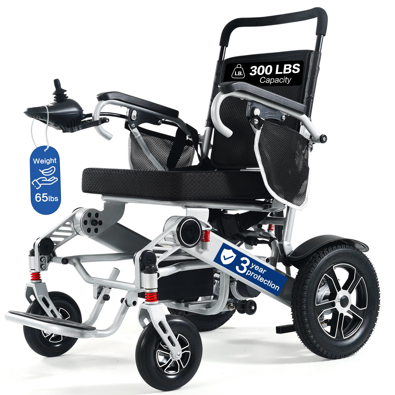 THLAND Wheelchair for Adults Lightweight Foldable, All Terrain Motorized Power Wheelchair for Seniors Portable, 15+ Miles Long Travel Range, Airline Approved