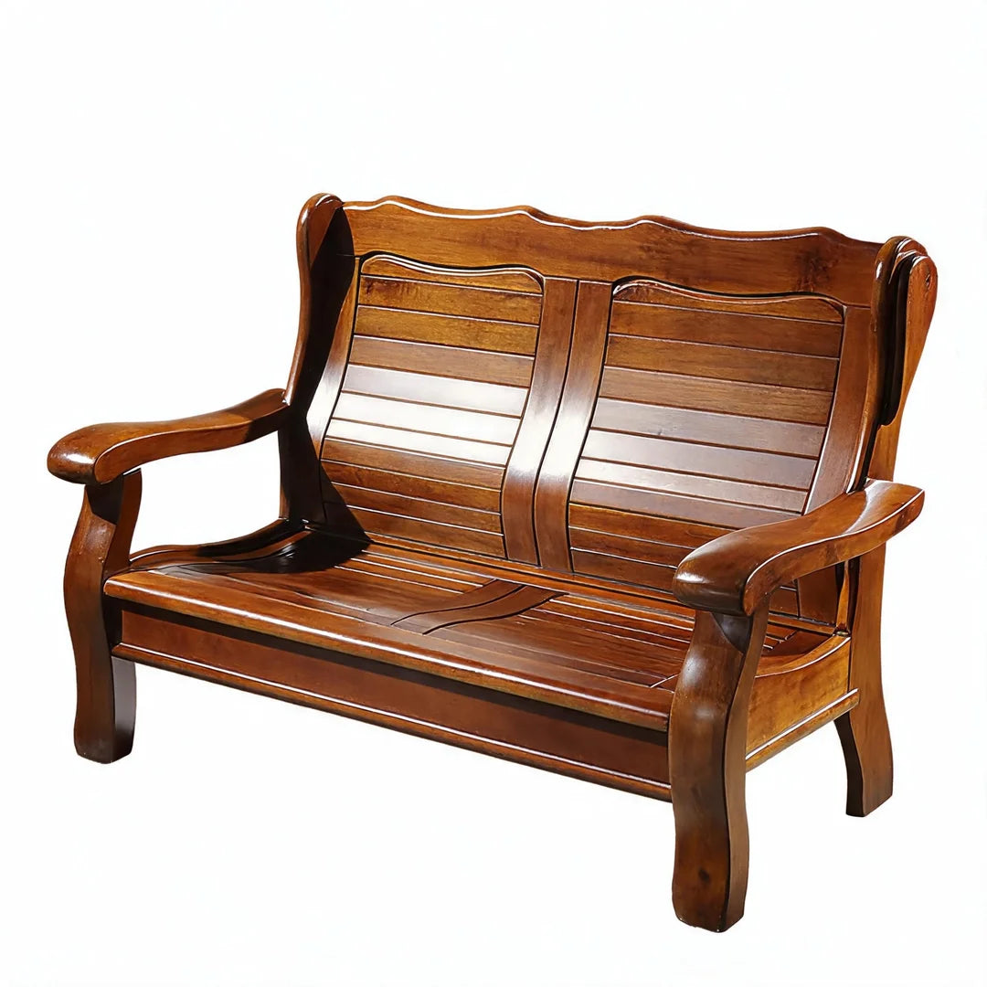 Chinese-Inspired Solid Camphor Wood Sofa Set – Armchair, Loveseat, 3-Seater & Tea Table