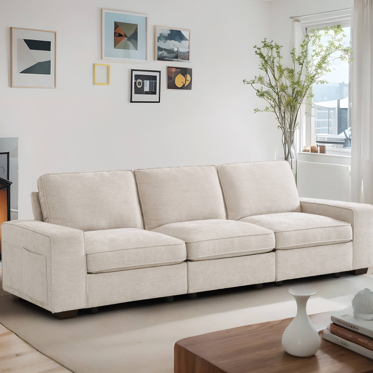 Modular Sectional Sofa for Living Room with Storage