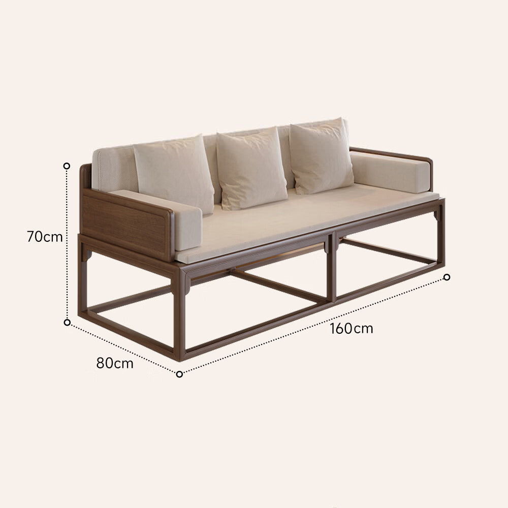 Modern Chinese Zen Solid Wood Tea Table Set with Modular Seating