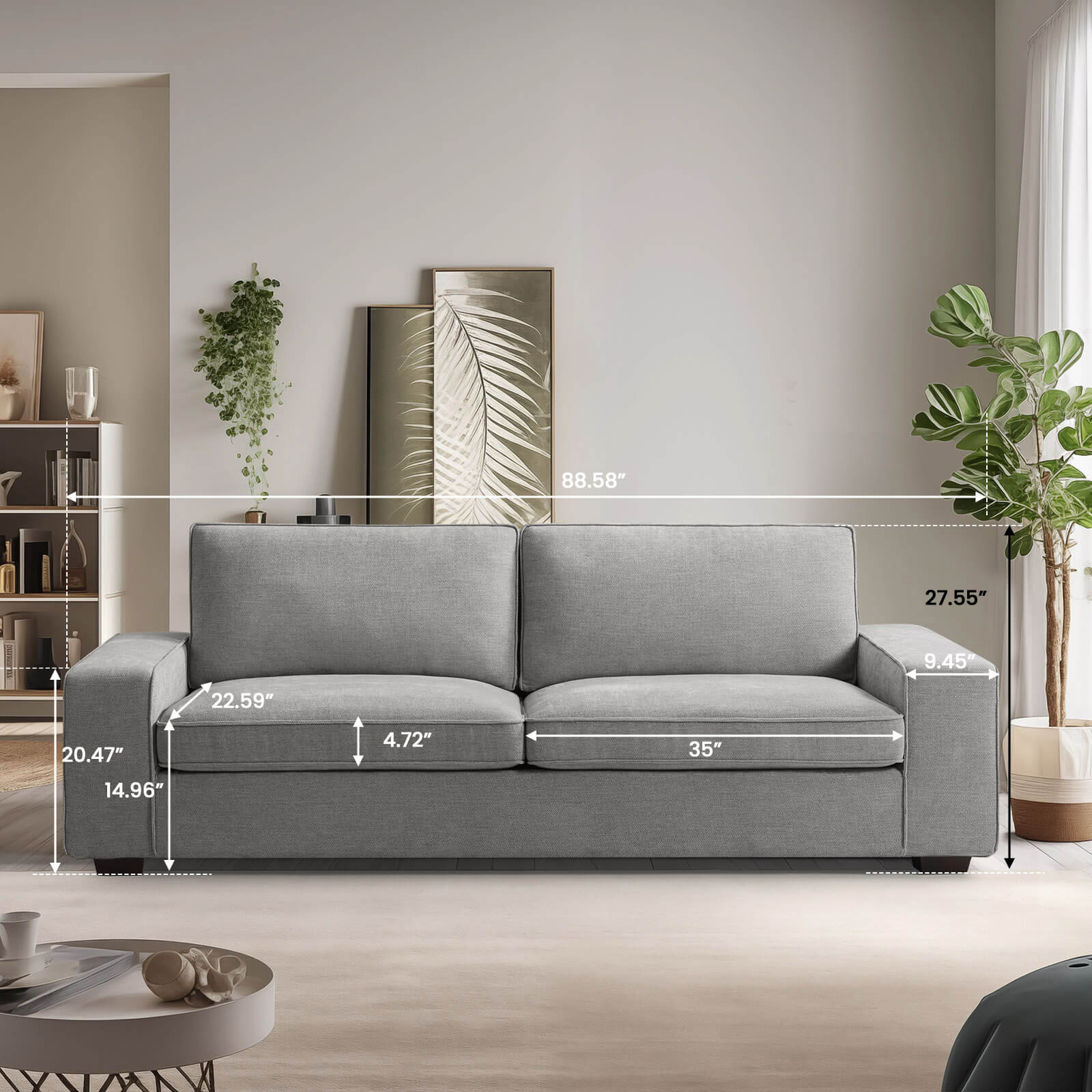 Modern Living Room Sofa, Chenille Sofa/Easy to Install