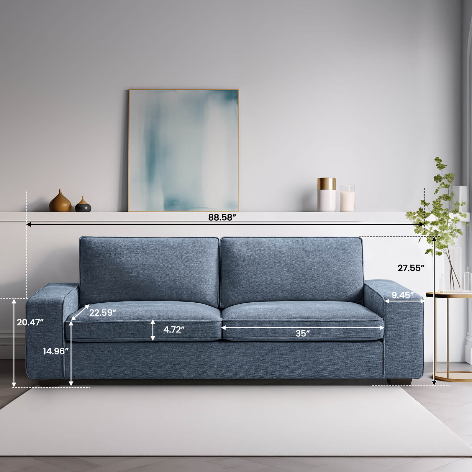 Modern Living Room Sofa, Chenille Sofa/Easy to Install