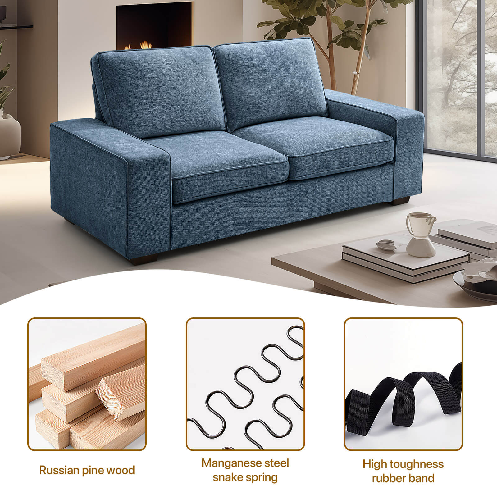 Modern Living Room Sofa, Chenille Sofa/Easy to Install