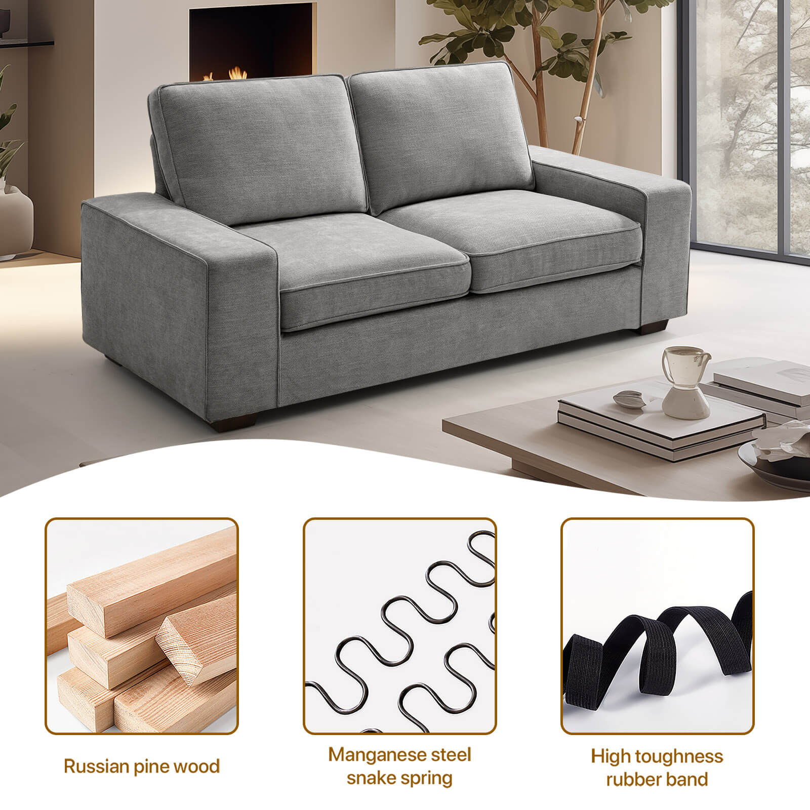 Modern Living Room Sofa, Chenille Sofa/Easy to Install