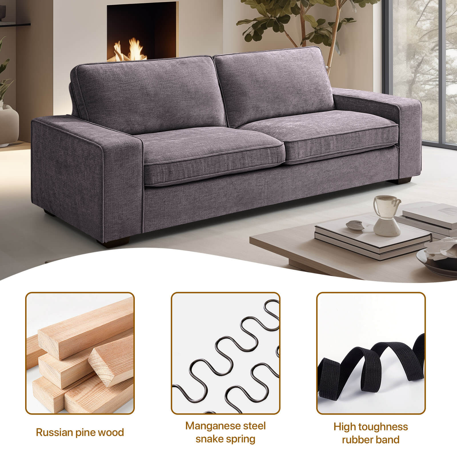 Modern Living Room Sofa, Chenille Sofa/Easy to Install