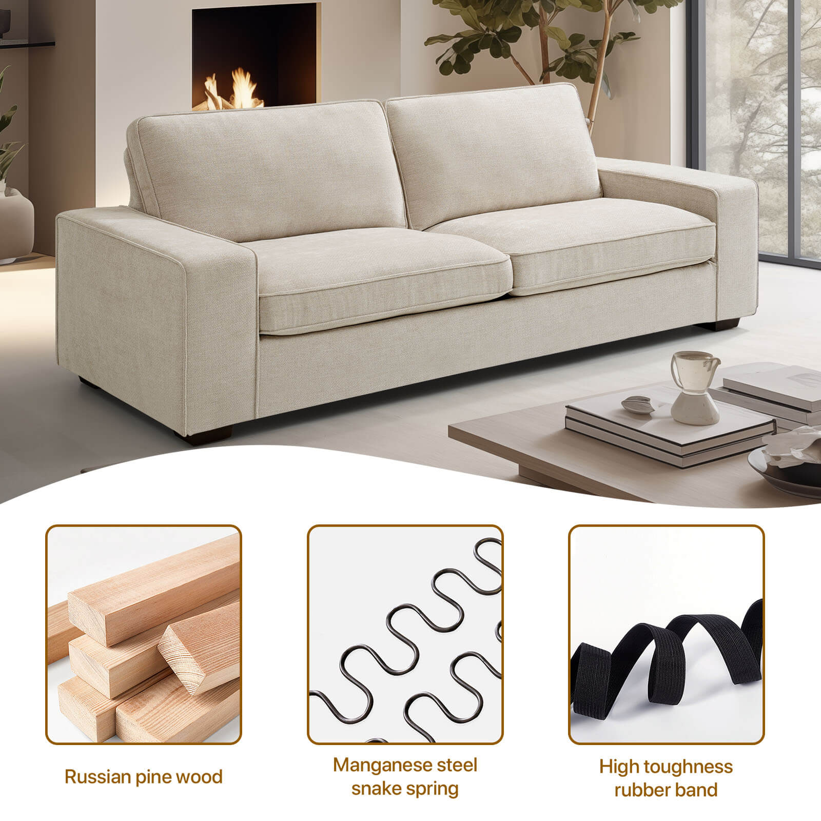 Modern Living Room Sofa, Chenille Sofa/Easy to Install