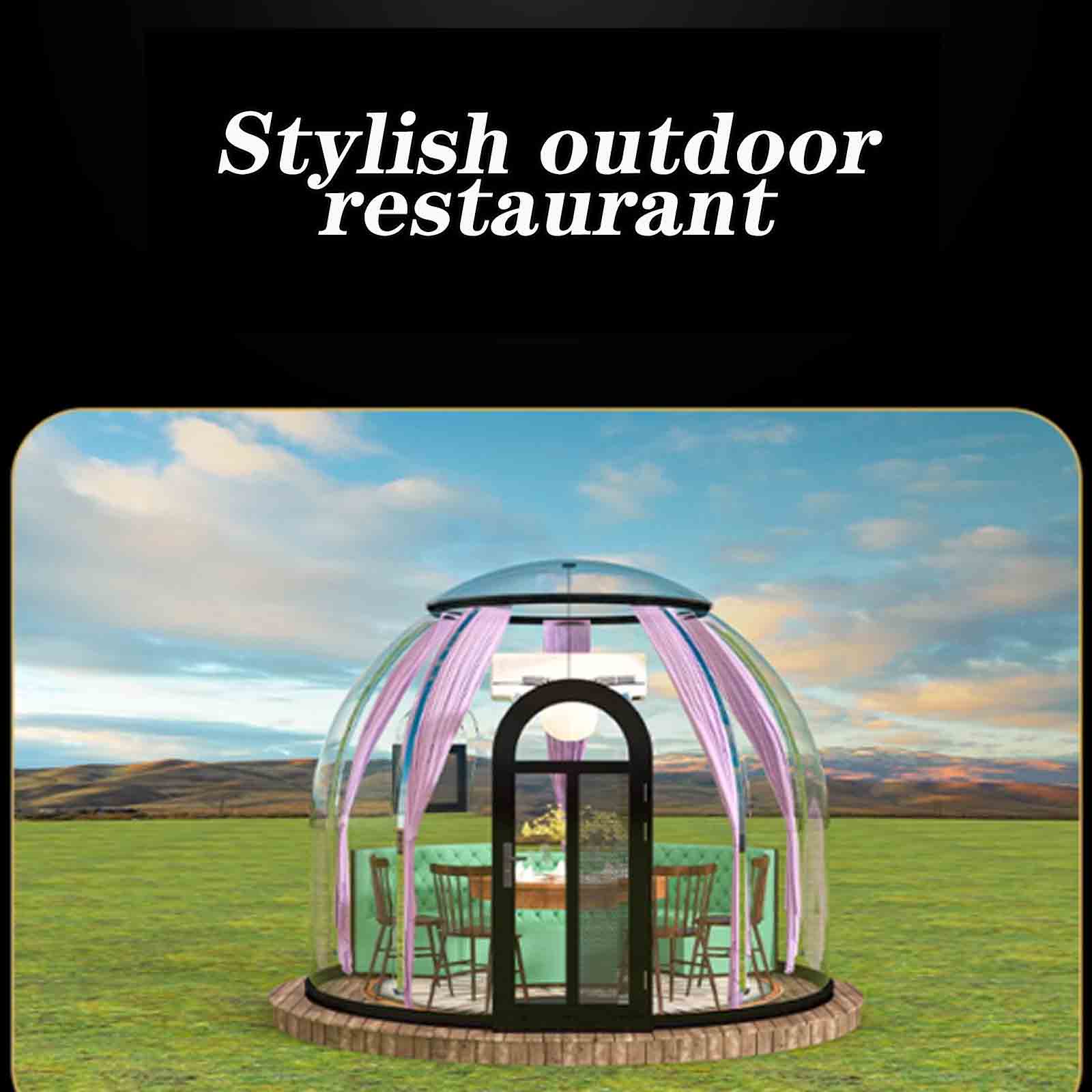 Garden Dome Bubble Tent All Season Thermostatic 360 Degree Outdoor Transparent Glass Room Sunroom