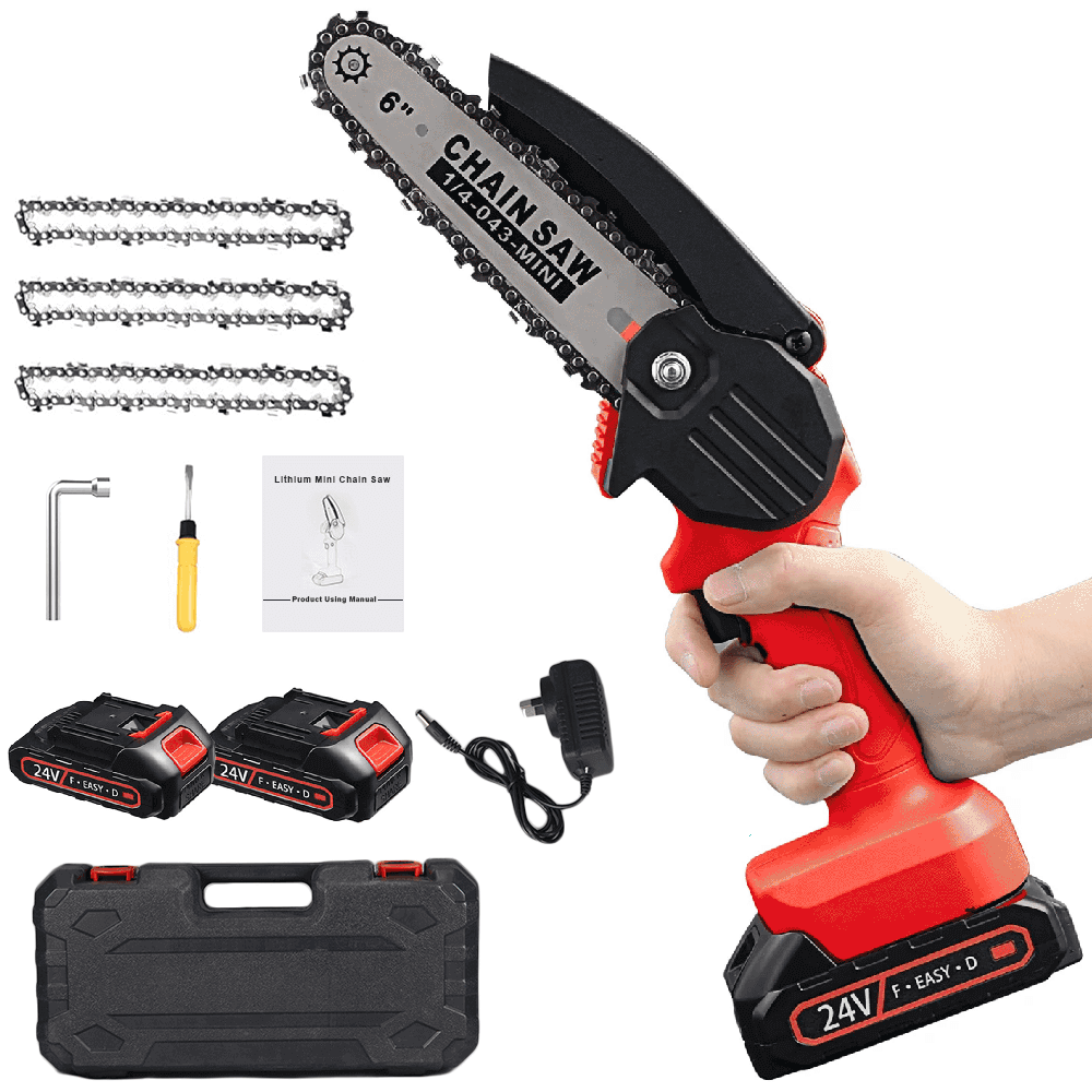 Mini Chainsaw 4-Inch Cordless Electric Portable Chainsaw with Brushless Motor